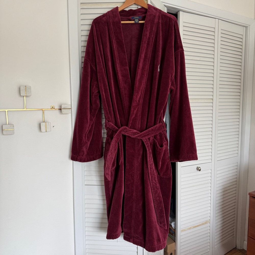 Polo by Ralph Lauren Men's Burgundy Robe Size L/XL